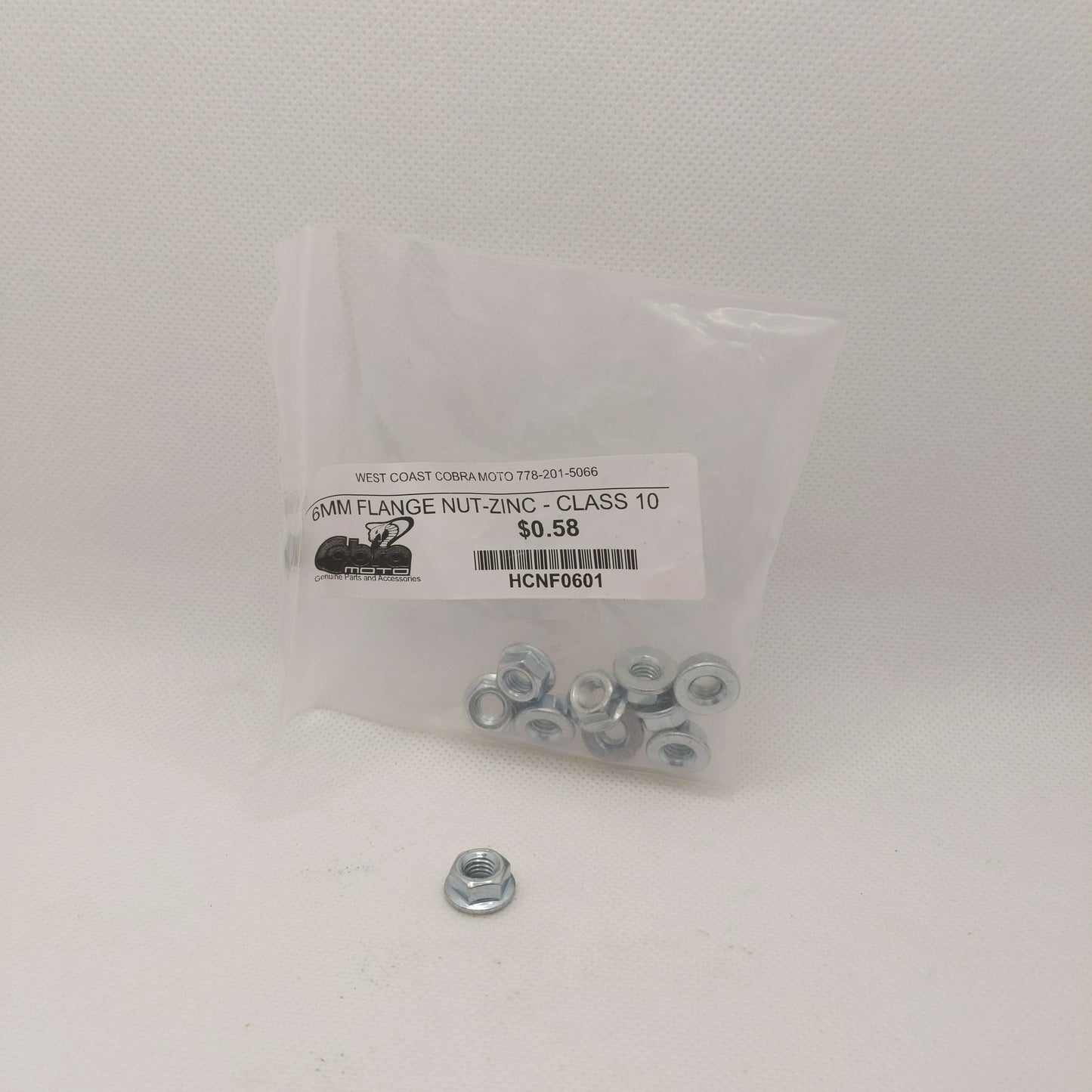 6mm Flange Nut/Zinc- class 10