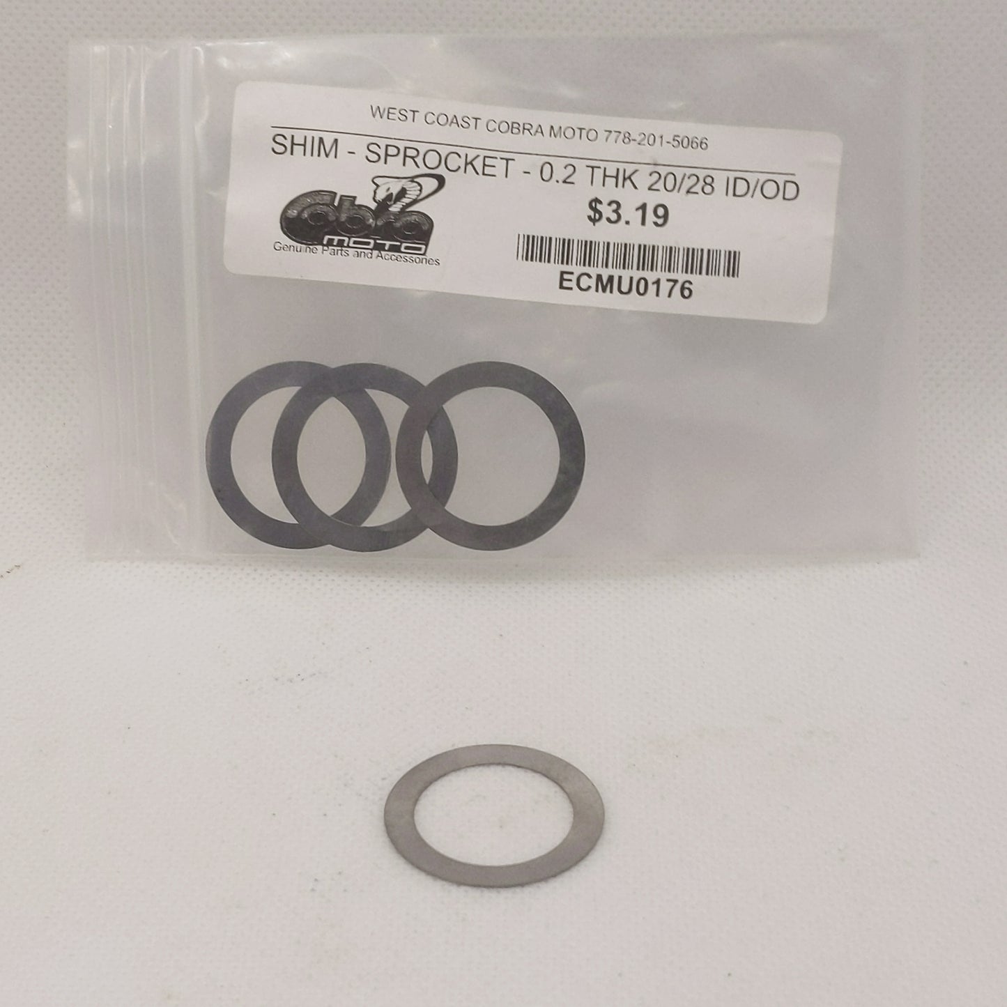 ECMU0176 SHIM- SPROCKET- 0.2 THK 20/28 ID/OD