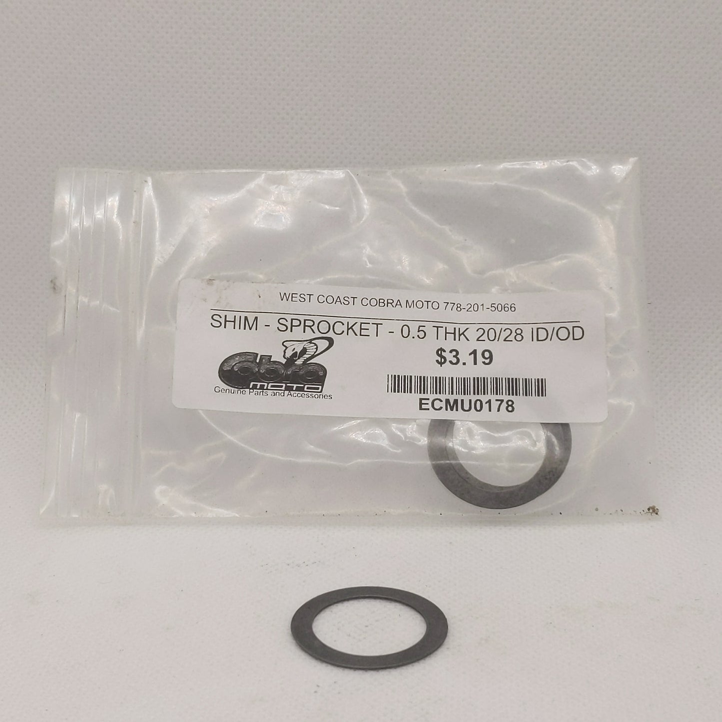 ECMU0178 SHIM - SPROCKET- 0.5 THK 20/28 ID/OD