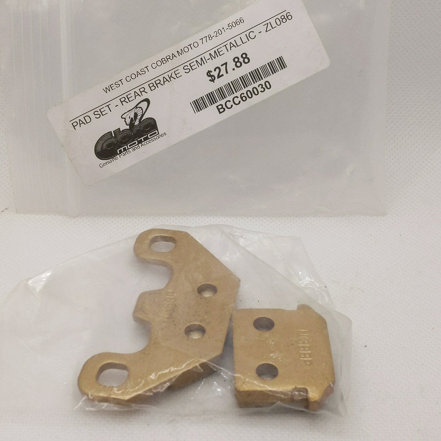 BCC60030 PAD SSET - REAR BREAK SEMI METALLIC - ZL086