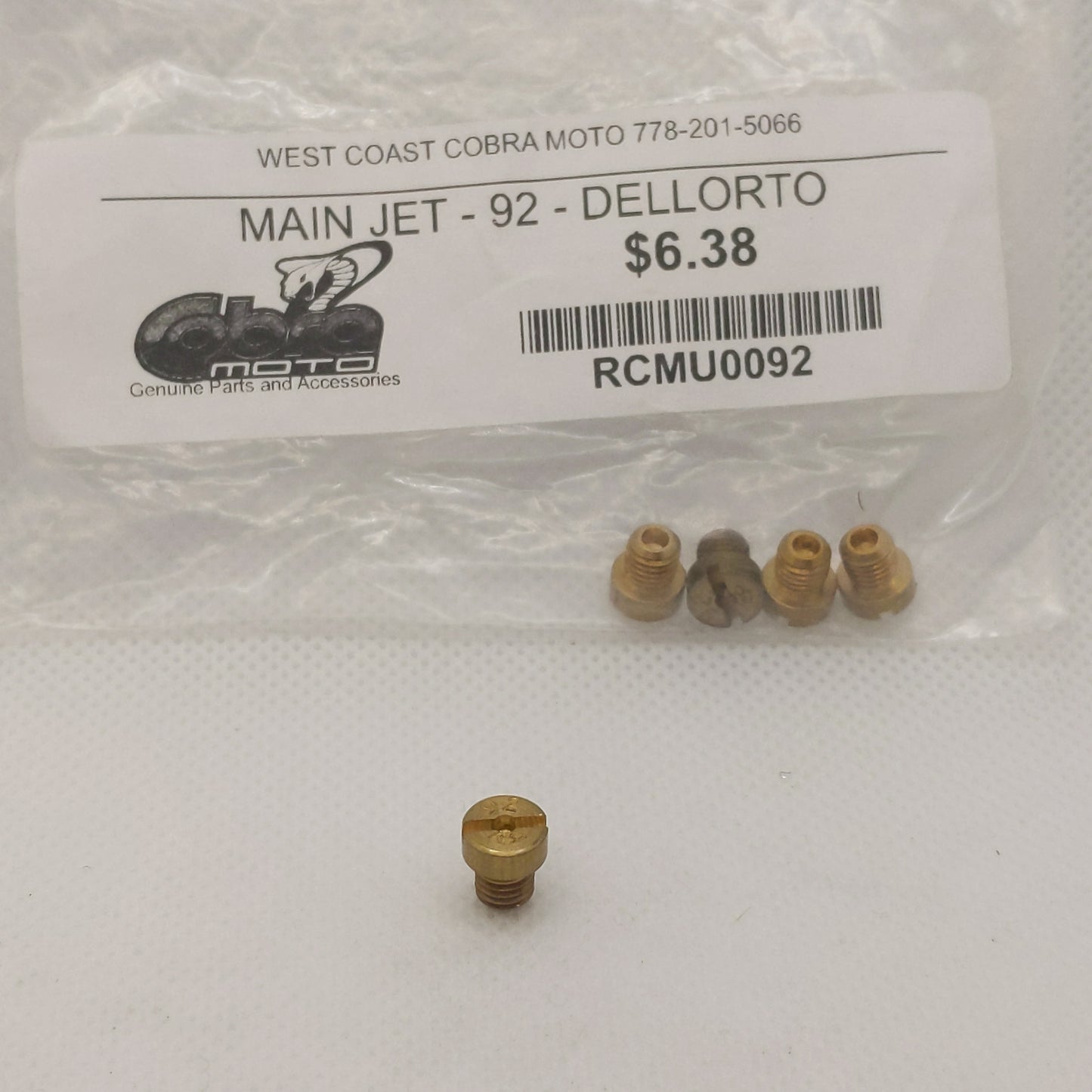 RCMU0092 MAIN JET 92 DELLORTO
