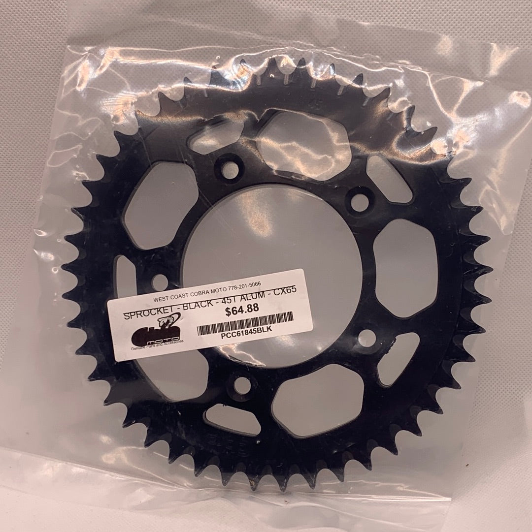 PCC61845BLK CX65 Black rear sprocket 45T