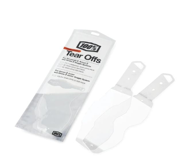 100% Goggles RC2/AC2/ST2 Laminated Tear-Offs – Cobra Moto Parts Canada