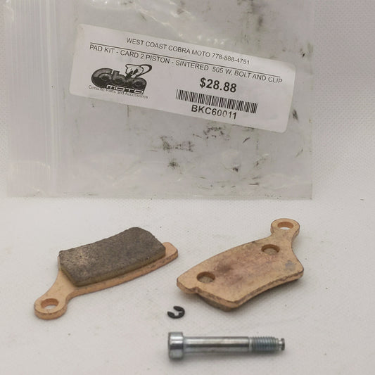 BKC60011 PAD KIT - CARD 2 PISTON - SINTERED 505 W BOLT AND CLIP