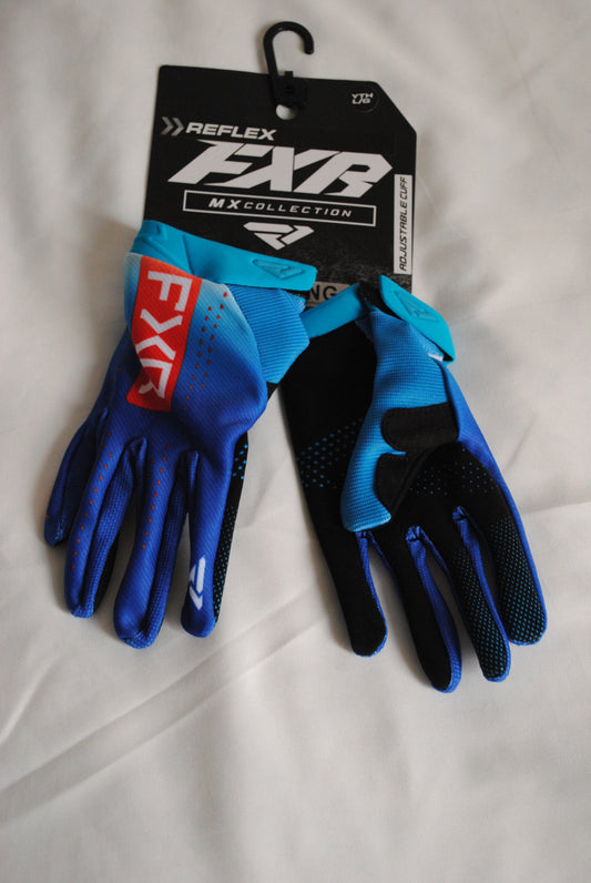 FXR YOUTH REFLEX MX GLOVES BLUE/TANGERINE