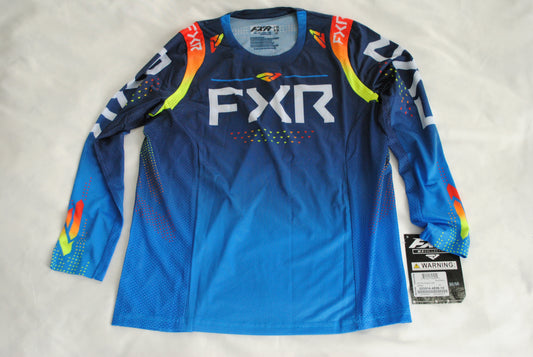 FXR Youth Pro Stretch Jersey(L) & Pants(26) Set - NAVY/INFERNO